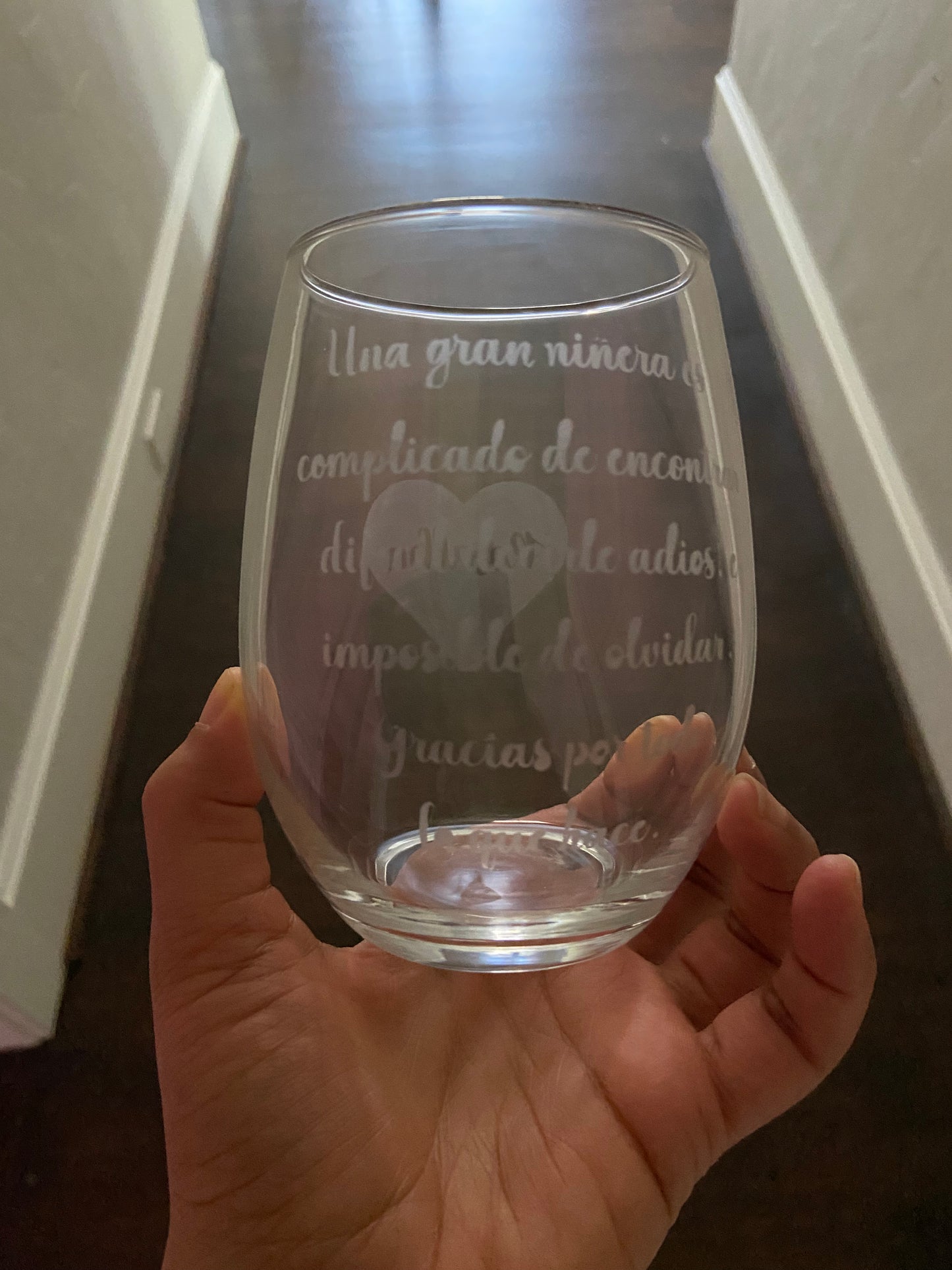 Custom Etched Wine Glass