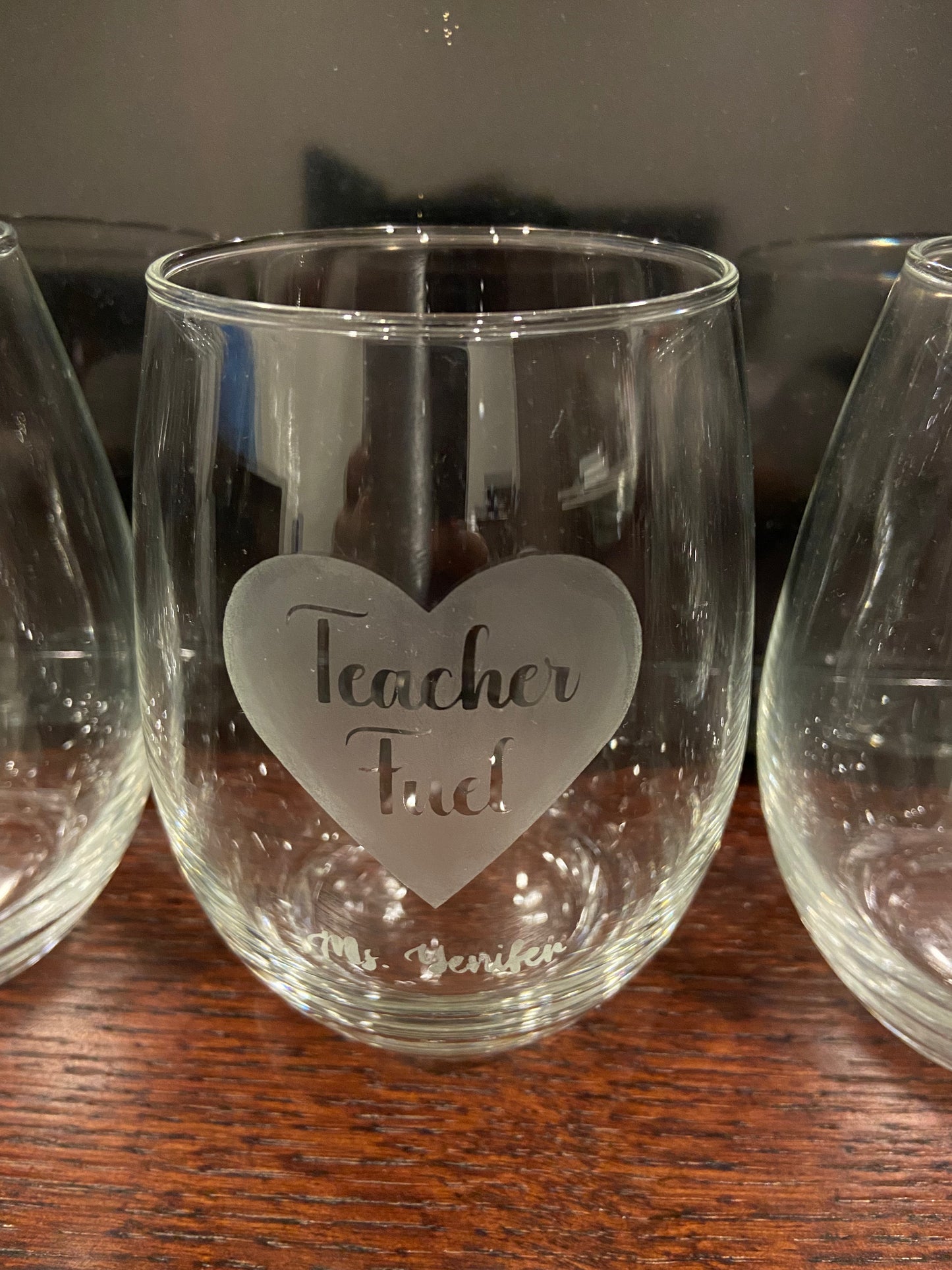 Custom Etched Wine Glass