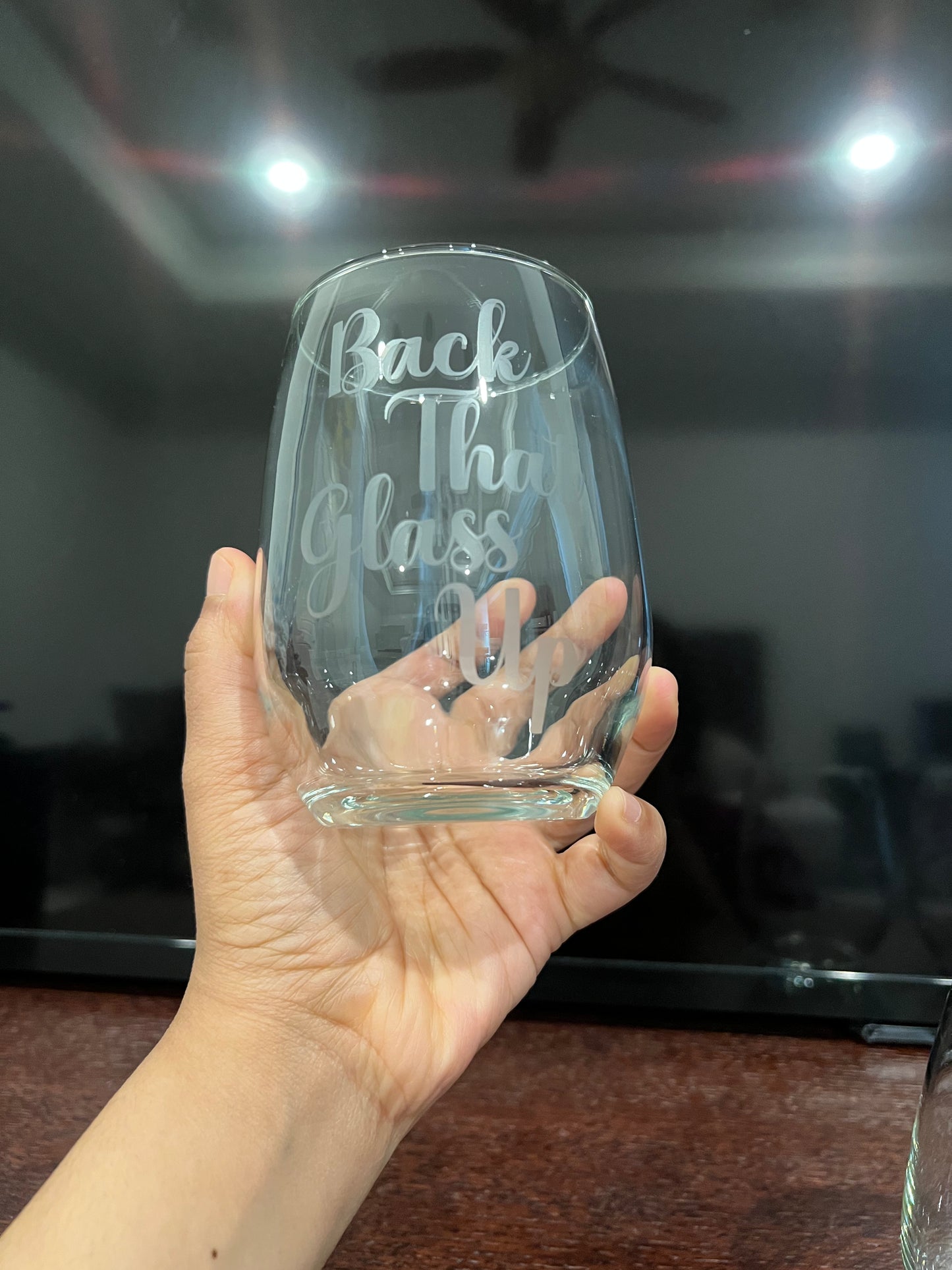 Custom Etched Wine Glass