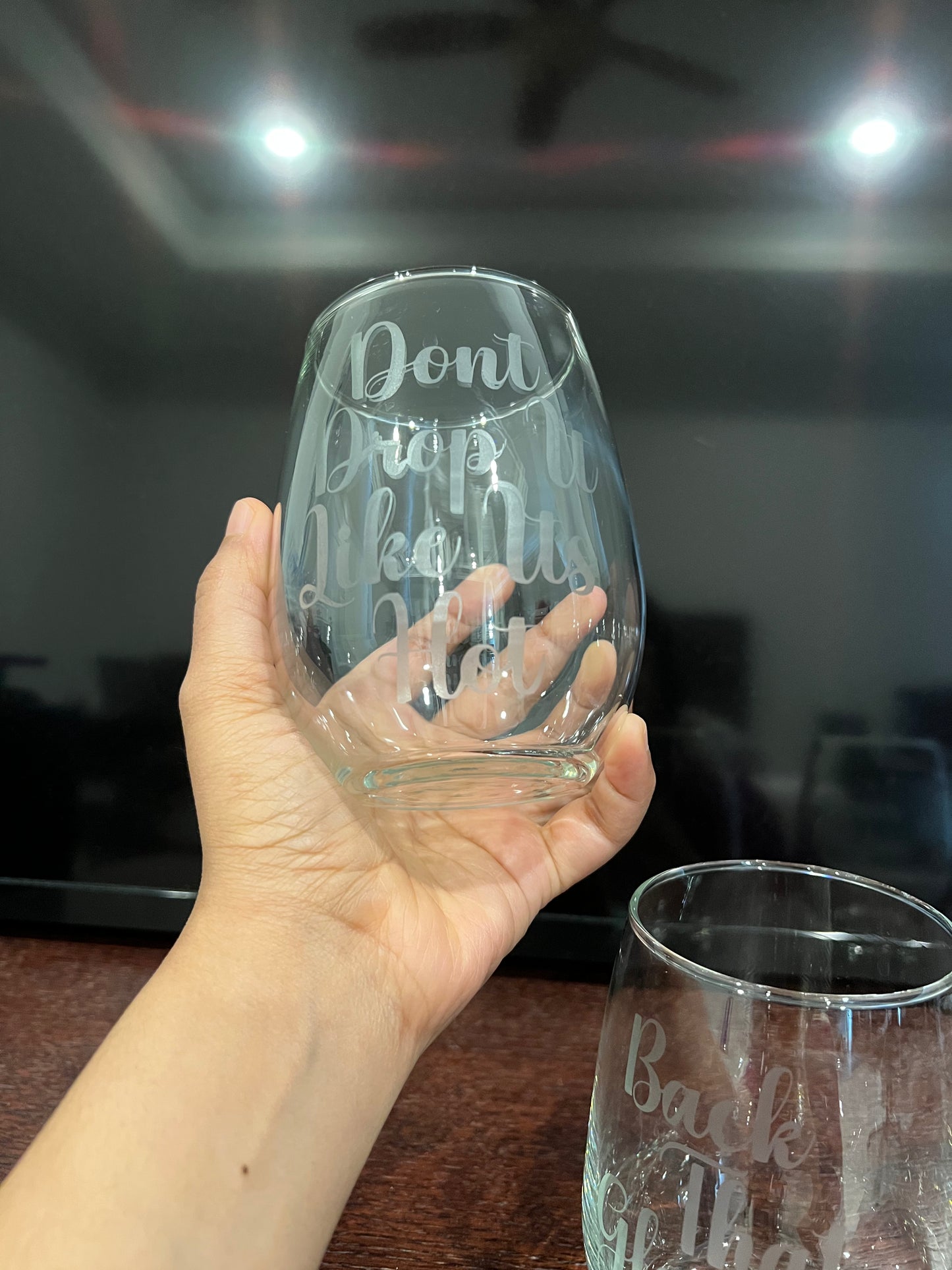 Custom Etched Wine Glass