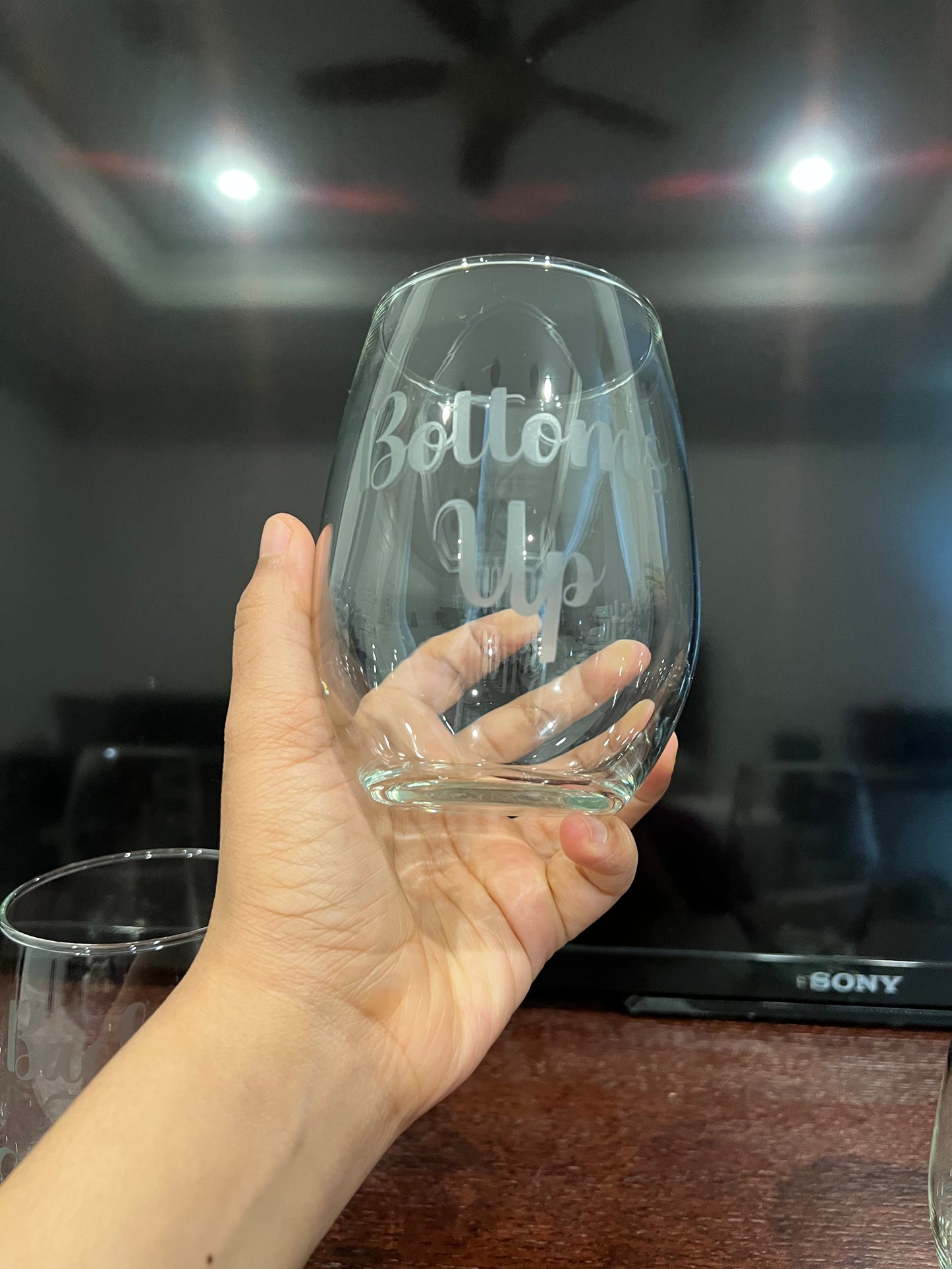 Custom Etched Wine Glass