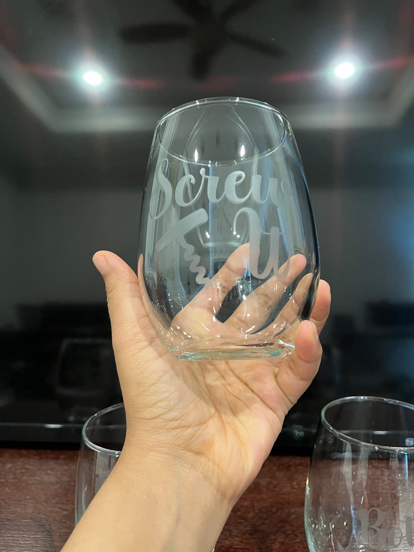 Custom Etched Wine Glass