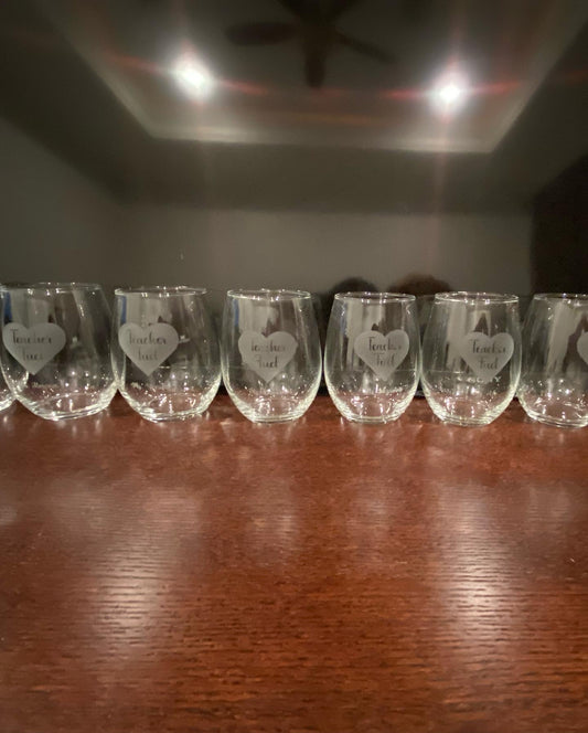 Custom Etched Wine Glass