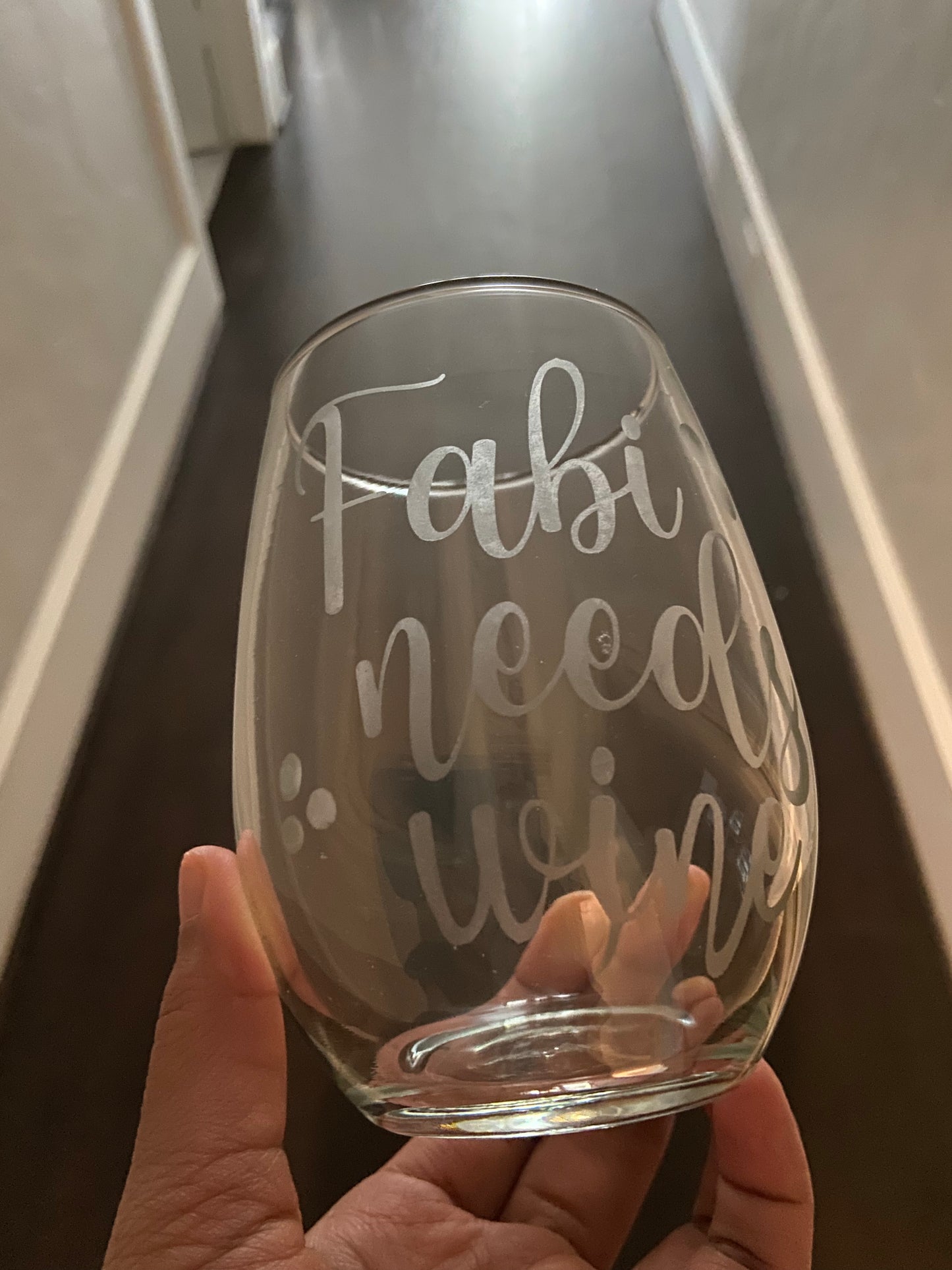 Custom Etched Wine Glass